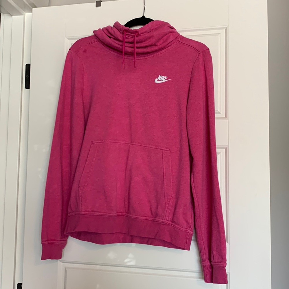 Pink Nike sweatshirt with turtle neck line. Size Smal